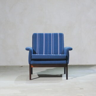 Finn Juhl Jupiter Lowback Chair  Blue
