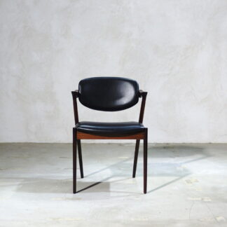 Kai Kristiansen Model 42 Chair Black Leather & Rosewood