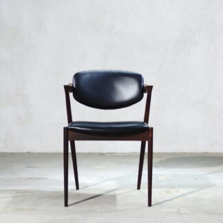 Kai Kristiansen Model 42 Chair Black Leather & Rosewood (201808)
