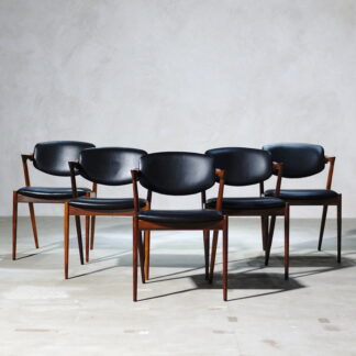 Kai Kristiansen Model 42 Chair Black Leather & Rosewood (201810)