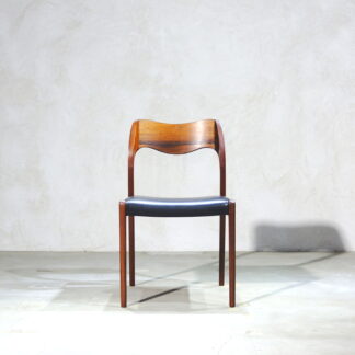 Niels Otto Moller Model 71 Chair Black Leather Rosewood