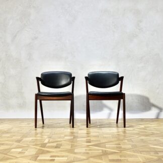 Kai Kristiansen Model 42 Chair Black Leather & Rosewood