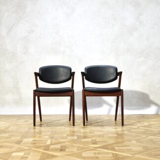 Kai Kristiansen Model 42 Chair Black Leather & Rosewood