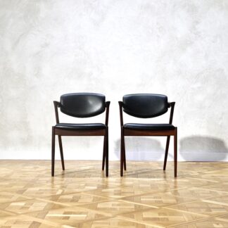 Kai Kristiansen Model 42 Chair Black Leather & Rosewood