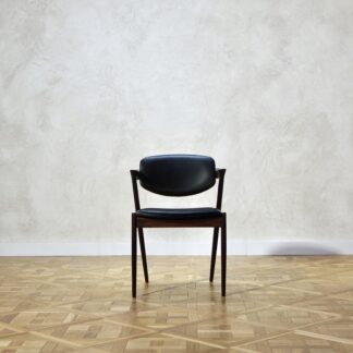 Kai Kristiansen Model 42 Chair Black Leather & Rosewood