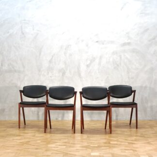 Kai Kristiansen Model 42 Chair Black Leather & Rosewood