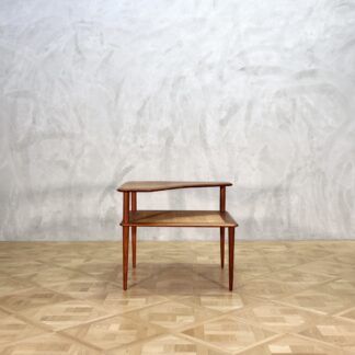 Peter Hvidt and Orla Molgaard Teak & Cane Corner Table