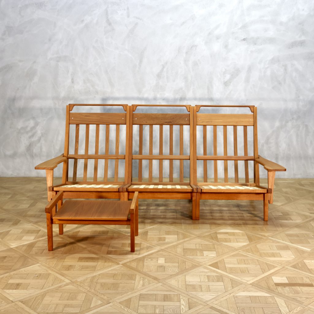 Hans J. Wegner GE375 Sofa Ottoman Set Teak - MOTO FURNITURE 北欧